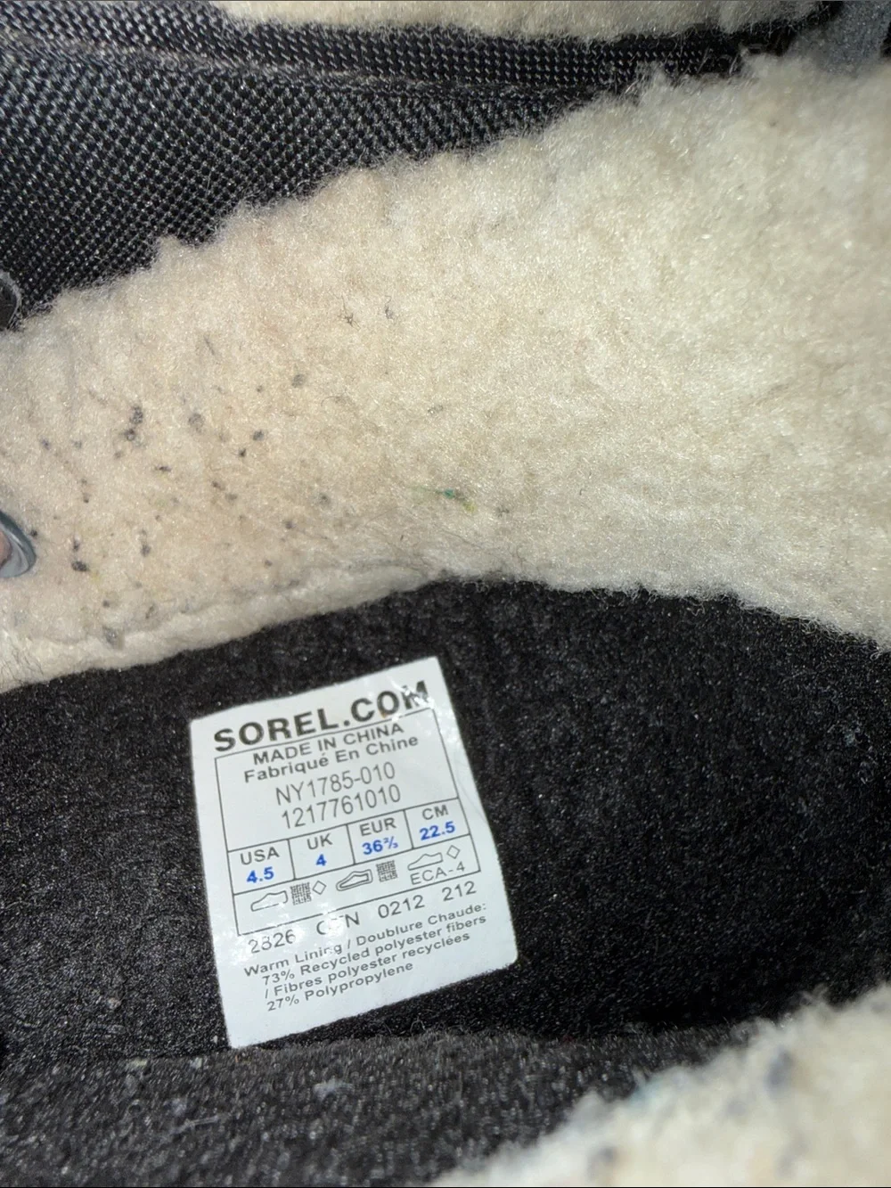 Sorel Shearling Cuff Waterproof Snow Boots Kids 4.5 Women’s 6.5